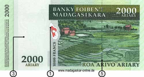 R&uuml;ckseite des alten 2000 FMG Geldscheines